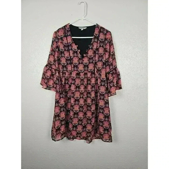 Speechless Patterned Dress Floral Print Bell Sleeves V Neck Knee Length - Picture 1 of 7
